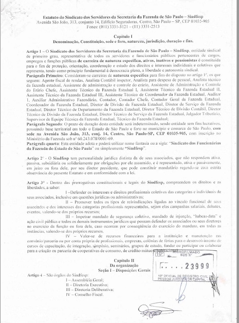 Leia Estatuto Sindfesp